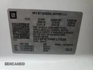 2021 GMC Sierra 3500HD AT4 z VIN 1GT49VEY6MF177836, wystawiony jako Copart lot #64846354 z przebiegiem 83 076 mil mil oraz Szkoda całkowita • Salvage title. Historia ofert i sprzedaży dostępna na DreamBid. Obrazek 12.