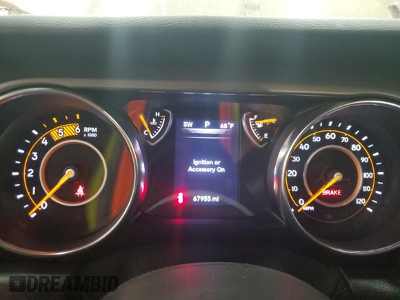 2021 Jeep Wrangler Unlimited Willys with VIN 1C4HJXDM2MW584118, listed as a Copart auction lot 43214885 with 67,955 mi miles and Salvage title. Bid and sale history available at DreamBid. Image 9.