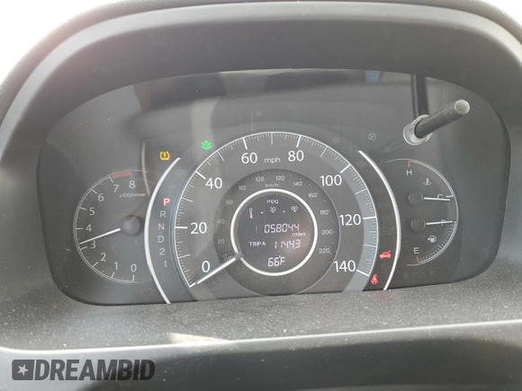 2013 Honda CR-V EX-L with VIN 2HKRM4H78DH645041, listed as a Copart auction lot 50028155 with 58,044 mi miles and Salvage Title. Bid and sale history available at DreamBid. Image 9.