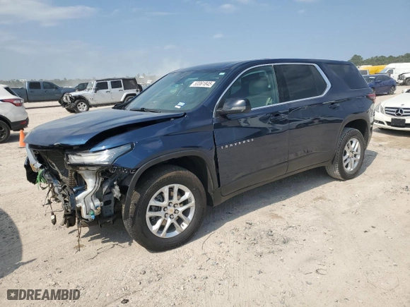 2022 Chevrolet Traverse LS with VIN 1GNERFKW7NJ169151, listed as a Copart auction lot 53361845 with 45,178 mi miles and Salvage Title. Bid and sale history available at carsss.com. Image 1.