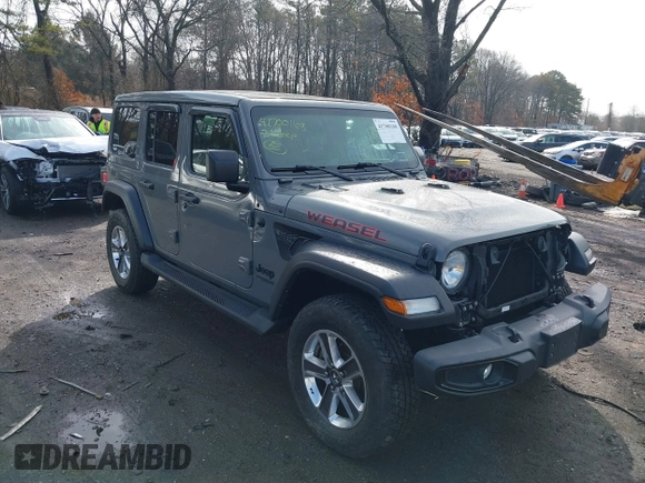 2021 Jeep Wrangler Unlimited Willys Sport with VIN 1C4HJXDGXMW767633, listed as a IAAI auction lot 41700168 with 37,994 mi miles and . Bid and sale history available at DreamBid. Image 1.