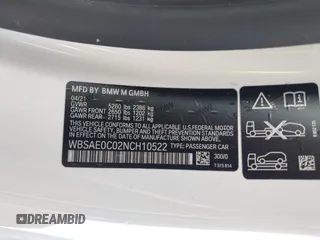 2022 BMW M8 Competition z VIN WBSAE0C02NCH10522, wystawiony jako IAAI lot #41321013 z przebiegiem 44 389 mil mil oraz . Historia ofert i sprzedaży dostępna na DreamBid. Obrazek 9.