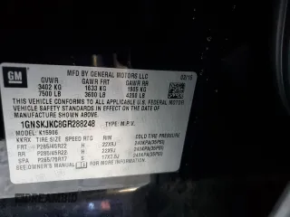 2016 Chevrolet Suburban LTZ with VIN 1GNSKJKC8GR288248, listed as a Copart auction lot 49690715 with Not Provided miles and Salvage Title. Bid and sale history available at DreamBid. Image 14.