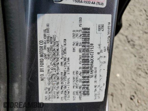 2012 Ford Fusion SE with VIN 3FAHP0HA0CR421559, listed as a Copart auction lot 59530525 with 228,126 mi miles and Clean title. Bid and sale history available at DreamBid. Image 12.