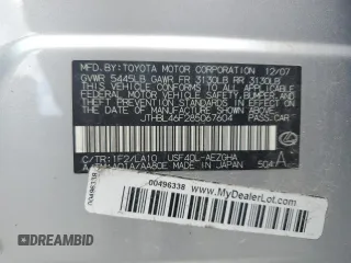 2008 Lexus LS 460 with VIN JTHBL46F285067604, listed as a Copart auction lot 61845475 with 159,870 mi miles and Salvage title. Bid and sale history available at DreamBid. Image 12.