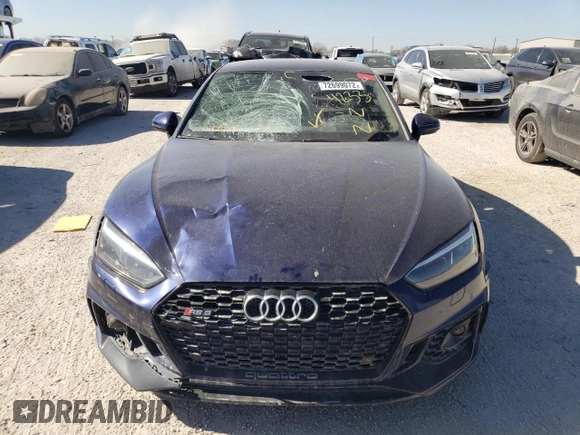 2018 Audi RS 5 z VIN WUAPWAF52JA903044, wystawiony jako Copart lot #72699072 z przebiegiem 58 599 mil mil oraz . Historia ofert i sprzedaży dostępna na DreamBid. Obrazek 5.