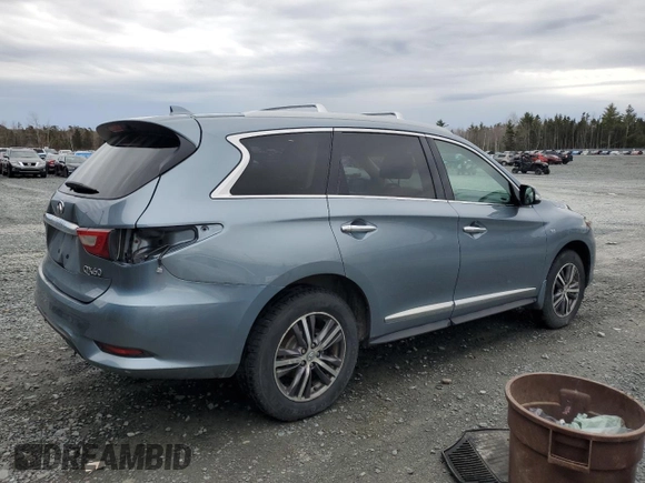 2017 Infiniti QX60 with VIN 5N1DL0MMXHC540418, listed as a Copart auction lot 52478275 with 215,535 mi miles and Salvage Title. Bid and sale history available at carsss.com. Image 3.