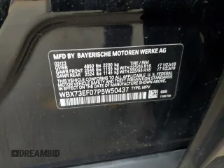 2023 BMW X1 xDrive28i with VIN WBX73EF07P5W50437, listed as a Copart auction lot 51064775 with 0 mi miles and Salvage Title. Bid and sale history available at carsss.com. Image 13.