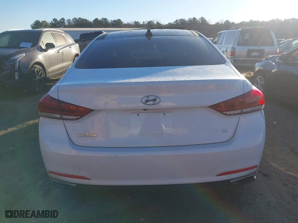 2016 Hyundai Genesis 3.8L with VIN KMHGN4JEXGU118461, listed as a IAAI auction lot 41368607 with 116,967 mi miles. Bid and sale history available at carsss.com. Image 16.