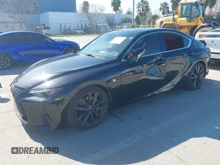 2021 Lexus IS with VIN JTHGZ1B29M5038391, listed as a IAAI auction lot 41647851 with 45,446 mi miles. Bid and sale history available at carsss.com. Image 2.
