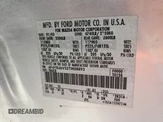 2003 Mazda B-Series 2WD Truck SE with VIN 4F4YR46V33TM08893, listed as a Copart auction lot 50847925 with 127,387 mi miles and Salvage Title. Bid and sale history available at carsss.com. Image 12.