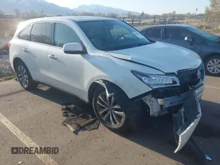 2016 Acura MDX w/Tech with VIN 5FRYD4H49GB045079, listed as a IAAI auction lot 41968901 with 113,577 mi miles. Bid and sale history available at carsss.com. Image 1.