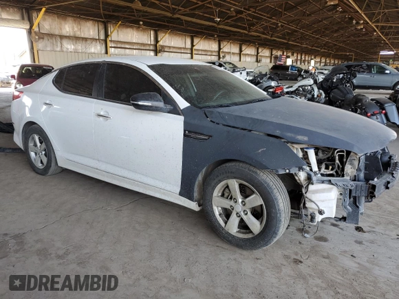 2015 Kia Optima LX with VIN KNAGM4A76F5589487, listed as a Copart auction lot 57791005 with 171,780 mi miles and Salvage title. Bid and sale history available at DreamBid. Image 4.