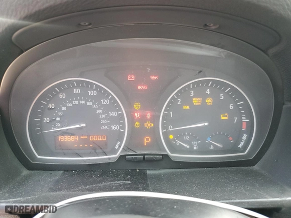 2007 BMW X3 3.0si with VIN WBXPC93407WF14596, listed as a Copart auction lot 86852514 with 193,684 mi miles and Salvage Title. Bid and sale history available at carsss.com. Image 9.