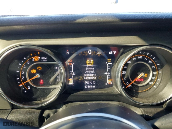 2022 Jeep Wrangler Unlimited Sahara with VIN 1C4HJXEN1NW187573, listed as a Copart auction lot 50950025 with 67,448 mi miles and Salvage Title. Bid and sale history available at carsss.com. Image 9.