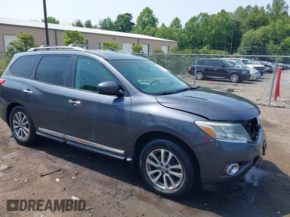 2013 Nissan Pathfinder SL with VIN 5N1AR2MM0DC613562, listed as a IAAI auction lot 42378840 with 113,898 mi miles and . Bid and sale history available at DreamBid. Image 1.