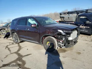 2025 Hyundai Palisade SEL with VIN KM8R4DGE0SU818646, listed as a Copart auction lot 42875765 with 15,446 mi miles and Salvage Title. Bid and sale history available at carsss.com. Image 4.