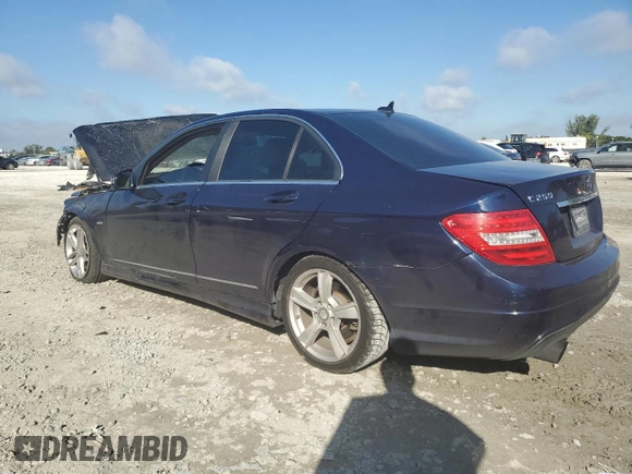 2012 Mercedes-Benz C 250 Sport with VIN WDDGF4HB0CR216656, listed as a Copart auction lot 86068134 with Not provided miles and Salvage title. Bid and sale history available at DreamBid. Image 2.
