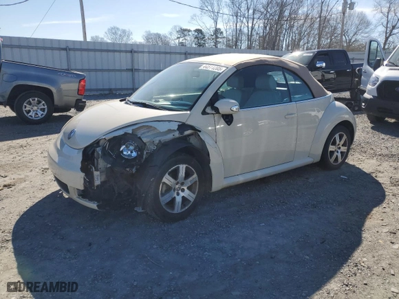 2006 Volkswagen New Beetle Convertible with VIN 3VWRF31Y36M312733, listed as a Copart auction lot 44511205 with 52,902 mi miles and Salvage Title. Bid and sale history available at carsss.com. Image 1.