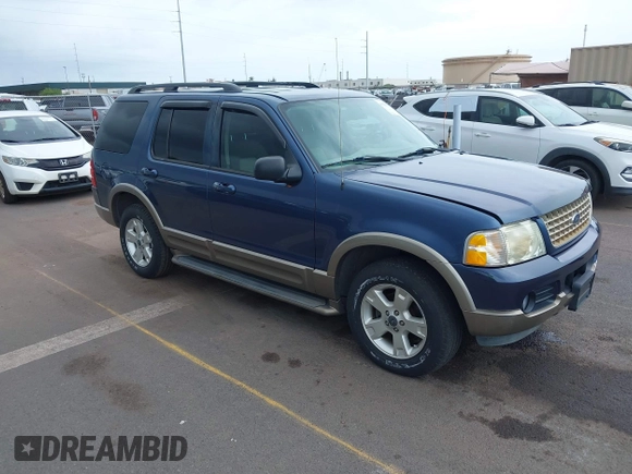 2003 Ford Explorer Eddie Bauer z VIN 1FMZU74K53ZB33588, wystawiony jako IAAI lot #41830741 z przebiegiem 142 978 mil mil oraz . Historia ofert i sprzedaży dostępna na DreamBid. Obrazek 1.