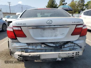 2008 Lexus LS 460 with VIN JTHBL46FX85082710, listed as a Copart auction lot 64857025 with 124,531 mi miles and Salvage title. Bid and sale history available at DreamBid. Image 6.