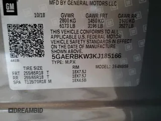2019 Buick Enclave Essence with VIN 5GAERBKW3KJ185166, listed as a Copart auction lot 50267625 with 55,543 mi miles and Salvage Title. Bid and sale history available at carsss.com. Image 13.