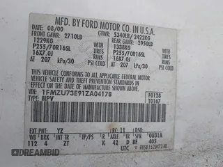 2001 Ford Explorer XLT с VIN 1FMZU73E91ZA04178, выставлен на аукционе IAAI как лот 41925686 с пробегом 202 302 миль миль и . История ставок и продаж доступна на DreamBid. Изображение 9.