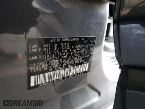 2020 Subaru Ascent Touring z VIN 4S4WMARD1L3409018, wystawiony jako Copart lot #61004345 z przebiegiem 32 432 mil mil oraz Szkoda całkowita • Salvage title. Historia ofert i sprzedaży dostępna na DreamBid. Obrazek 13.