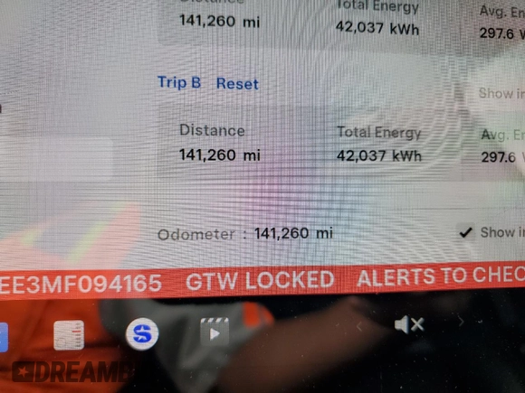 2021 Tesla Model Y Long Range with VIN 5YJYGDEE3MF094165, listed as a Copart auction lot 52907835 with 141,260 mi miles and Salvage Title. Bid and sale history available at DreamBid. Image 9.