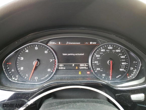 2014 Audi A8 L 4.0T with VIN WAUR2AFD8EN003429, listed as a Copart auction lot 86283124 with 124,410 mi miles and Salvage Title. Bid and sale history available at carsss.com. Image 9.