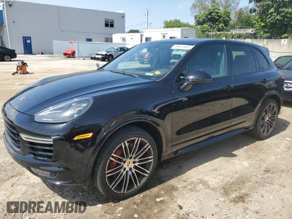 2017 Porsche Cayenne GTS with VIN WP1AD2A29HLA81318, listed as a Copart auction lot 59517413 with 77,363 mi miles and . Bid and sale history available at DreamBid. Image 1.