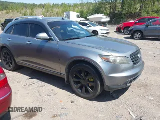 2005 Infiniti FX35 with VIN JNRAS08U45X107511, listed as a IAAI auction lot 42039129 with 255,664 mi miles. Bid and sale history available at carsss.com. Image 1.