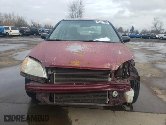 2002 Honda Civic LX with VIN 2HGES15502H558280, listed as a Copart auction lot 43611285 with 164,284 mi miles and Salvage Title. Bid and sale history available at DreamBid. Image 5.