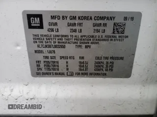 2020 Chevrolet Trax LS z VIN KL7CJKSB7LB032650, wystawiony jako Copart lot #58859075 z przebiegiem 40 899 mil mil oraz Szkoda całkowita • Salvage title. Historia ofert i sprzedaży dostępna na DreamBid. Obrazek 13.