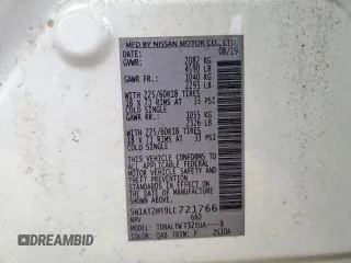 2020 Nissan Rogue SV z VIN 5N1AT2MT9LC721766, wystawiony jako Copart lot #57967835 z przebiegiem 34 023 mil mil oraz Szkoda całkowita • Salvage title. Historia ofert i sprzedaży dostępna na DreamBid. Obrazek 12.