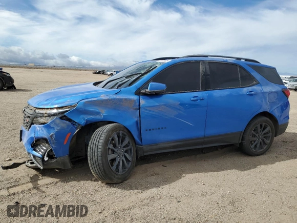 2024 Chevrolet Equinox RS with VIN 3GNAXMEG9RS161649, listed as a Copart auction lot 51132025 with 65,233 mi miles and Salvage Title. Bid and sale history available at DreamBid. Image 1.