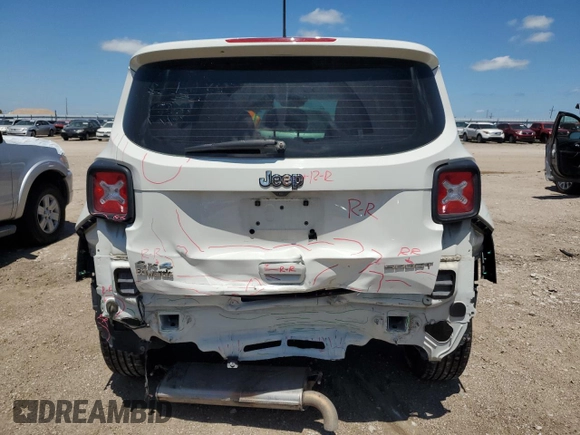 2019 Jeep Renegade Sport with VIN ZACNJBAB0KPJ73672, listed as a Copart auction lot 62553715 with 102,402 mi miles and Salvage title. Bid and sale history available at DreamBid. Image 6.