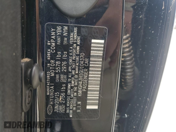 2016 Hyundai Equus Signature z VIN KMHGH4JH1GU104370, wystawiony jako Copart lot #73434934 z przebiegiem 102 457 mil mil oraz Szkoda całkowita • Salvage title. Historia ofert i sprzedaży dostępna na DreamBid. Obrazek 14.