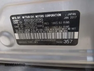 2017 Mitsubishi Outlander ES z VIN JA4AP3AU2HZ032372, wystawiony jako IAAI lot #41976700 z przebiegiem 87 827 mil mil oraz . Historia ofert i sprzedaży dostępna na DreamBid. Obrazek 9.