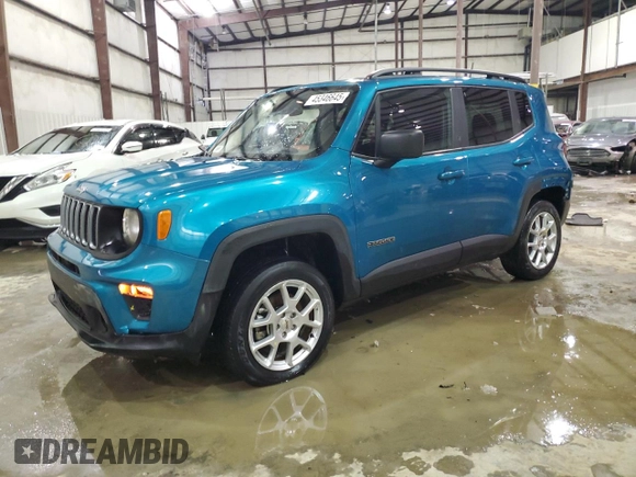 2022 Jeep Renegade Latitude with VIN ZACNJDB19NPN50716, listed as a Copart auction lot 45346645 with 82,281 mi miles and Non repairable. Bid and sale history available at DreamBid. Image 1.