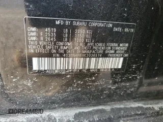 2019 Subaru Legacy Sport with VIN 4S3BNAR6XK3036514, listed as a Copart auction lot 42923285 with 40,612 mi miles and Salvage Title. Bid and sale history available at carsss.com. Image 12.