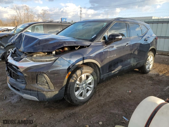 2020 Chevrolet Blazer LT with VIN 3GNKBCRS2LS657377, listed as a Copart auction lot 46416635 with 57,516 mi miles and Salvage Title. Bid and sale history available at carsss.com. Image 1.