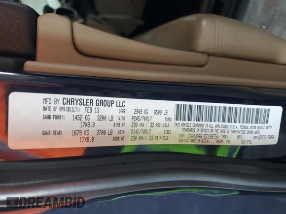 2014 Jeep Grand Cherokee Laredo with VIN 1C4RJFAG1EC109754, listed as a Copart auction lot 89178405 with 115,308 mi miles and Salvage Title. Bid and sale history available at carsss.com. Image 12.