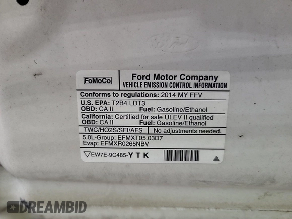 2014 Ford F-150 с VIN 1FTPF1EF3EKE59499, выставлен на аукционе IAAI как лот 42785501 с пробегом 98 119 миль миль и . История ставок и продаж доступна на DreamBid. Изображение 8.