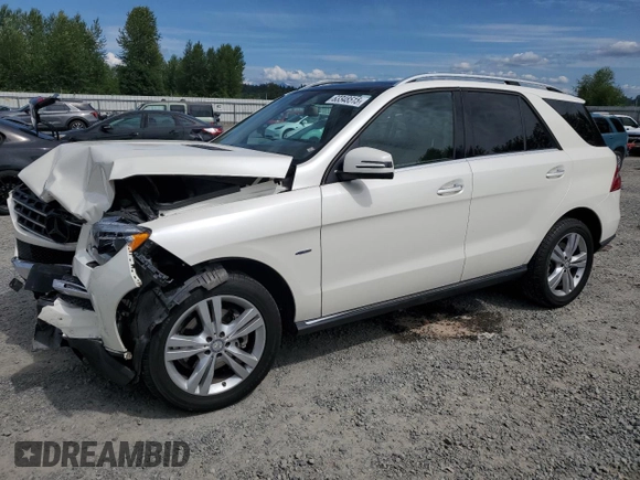 2012 Mercedes-Benz M 350 with VIN 4JGDA5HB8CA087478, listed as a Copart auction lot 63348515 with 52,192 mi miles and Salvage title. Bid and sale history available at DreamBid. Image 1.