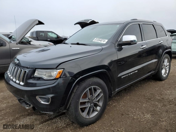 2014 Jeep Grand Cherokee Overland with VIN 1C4RJFCG5EC465377, listed as a Copart auction lot 81554874 with 202,102 mi miles and Salvage Title. Bid and sale history available at carsss.com. Image 1.
