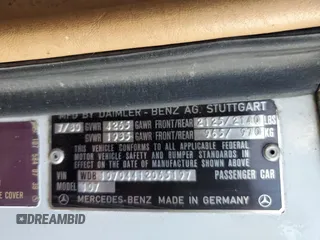 1980 Mercedes-Benz SL with VIN 10704412065197, listed as a Copart auction lot 61442025 with Not provided miles and Clean title. Bid and sale history available at DreamBid. Image 12.