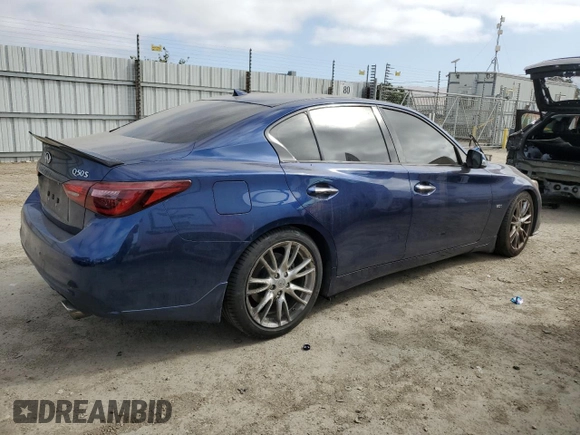 2018 Infiniti Q50 Luxe with VIN JN1EV7AP9JM356259, listed as a Copart auction lot 57756895 with 62,607 mi miles and Salvage title. Bid and sale history available at DreamBid. Image 3.