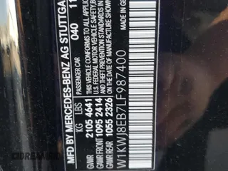 2020 Mercedes-Benz C 300 z VIN W1KWJ8EB7LF987400, wystawiony jako Copart lot #53348734 z przebiegiem 17 468 mil mil oraz Szkoda całkowita • Salvage title. Historia ofert i sprzedaży dostępna na DreamBid. Obrazek 13.