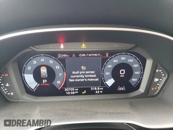 2022 Audi Q3 S line Premium with VIN WA1DECF39N1141117, listed as a Copart auction lot 46456245 with 30,705 mi miles and Salvage Title. Bid and sale history available at carsss.com. Image 9.
